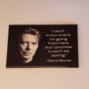 David Bowie Black and White Photo Portrait Quote Refrigerator Locker Magnet 2x3